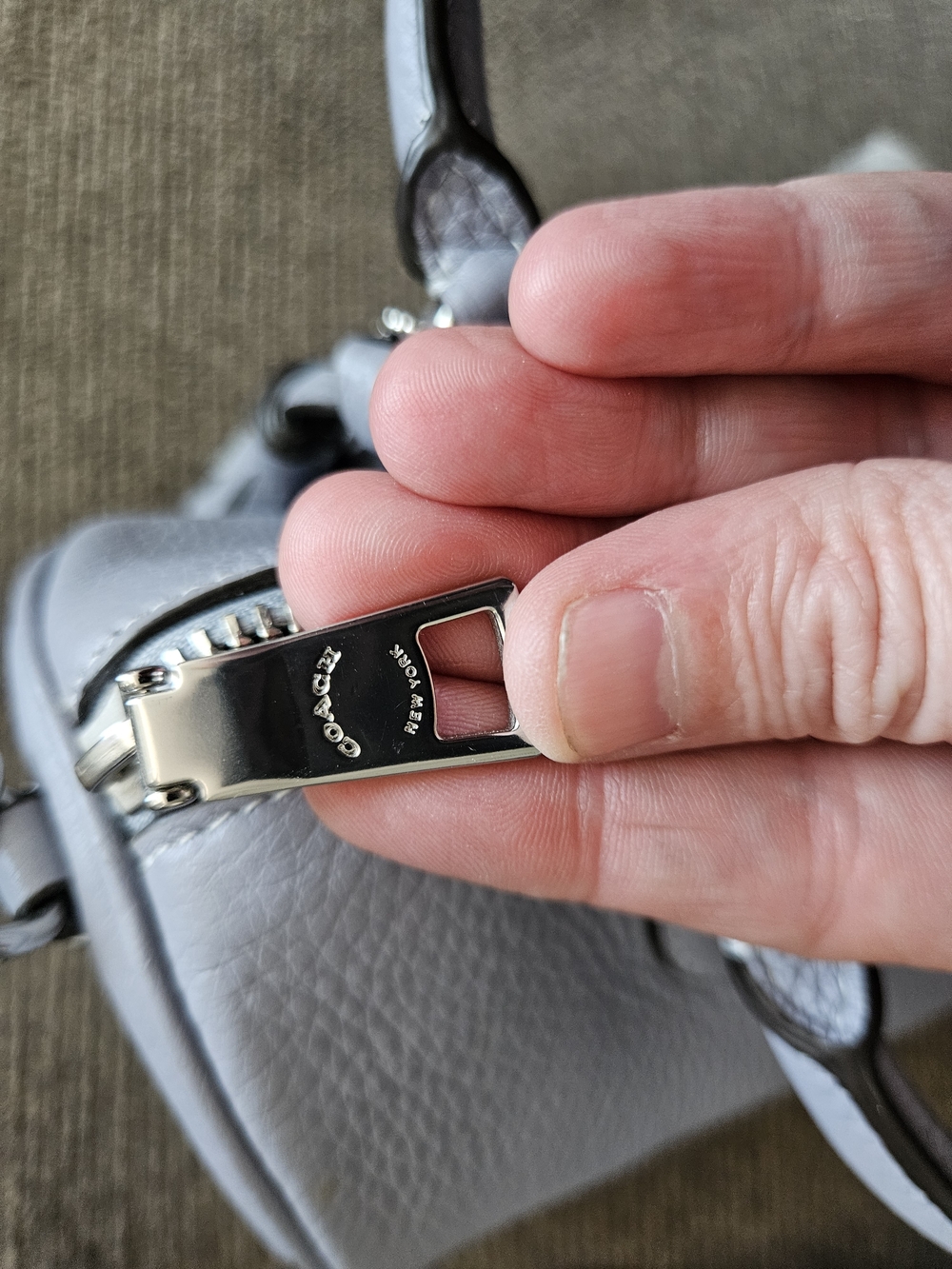 Coach Mini Bennett Satchel Purse Tote Bag Periwinkle Blue Pebbled Leather RARE - Picture 8 of 13